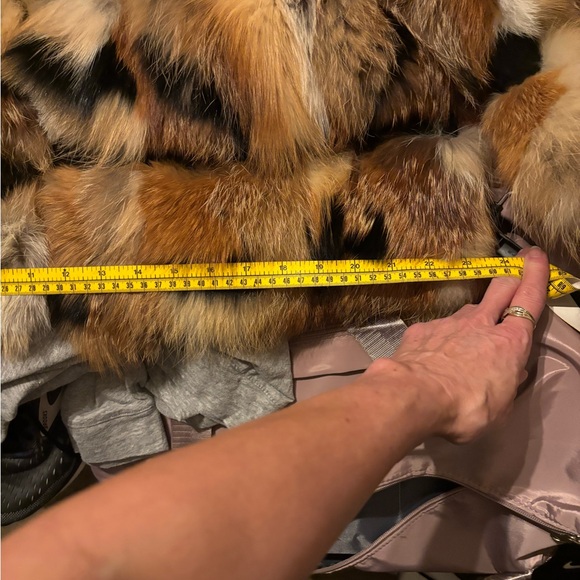The Jetset Diaries Elegant short calico genuine fox patchwork fur & leather coat - Picture 11 of 16